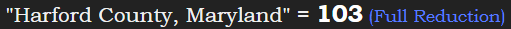 "Harford County, Maryland" = 103 (Full Reduction)