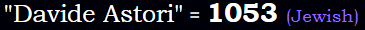 "Davide Astori" = 1053 (Jewish)