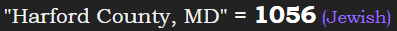 "Harford County, MD" = 1056 (Jewish)