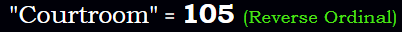 "Courtroom" = 105 (Reverse Ordinal)