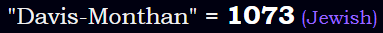 "Davis-Monthan" = 1073 (Jewish)