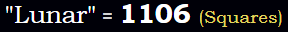 Lunar = 1106 Squares