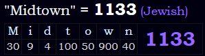 "Midtown" = 1133 (Jewish)