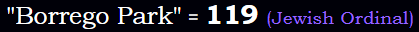 "Borrego Park" = 119 (Jewish Ordinal)