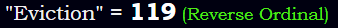 "Eviction" = 119 (Reverse Ordinal)