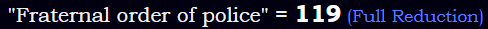 "Fraternal order of police" = 119 (Full Reduction)