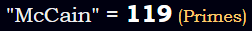 "McCain" = 119 (Primes)