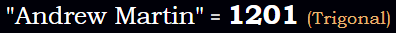 "Andrew Martin" = 1201 (Trigonal)