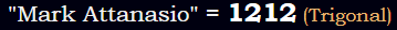 "Mark Attanasio" = 1212 (Trigonal)