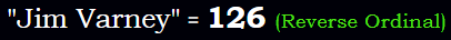 "Jim Varney" = 126 (Reverse Ordinal)