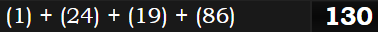 (1) + (24) + (19) + (86) = 130