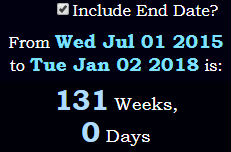 131 Weeks, 0 Days
