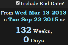 132 Weeks, 0 Days