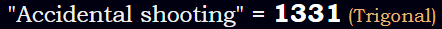 "Accidental shooting" = 1331 (Trigonal)