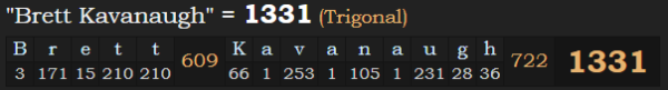 "Brett Kavanaugh" = 1331 (Trigonal)