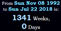 1341 Weeks, 0 Days