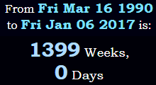 1399 Weeks, 0 Days