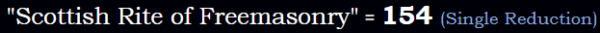 "Scottish Rite of Freemasonry" = 154 (Single Reduction)