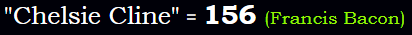 "Chelsie Cline" = 156 (Francis Bacon)