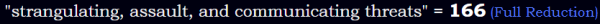 "strangulating, assault, and communicating threats" = 166 (Full Reduction)