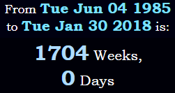 Exactly 1704 weeks