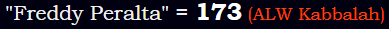 "Freddy Peralta" = 173 (ALW Kabbalah)