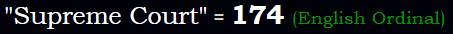 "Supreme Court" = 174 (English Ordinal)