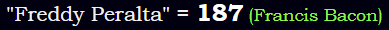 "Freddy Peralta" = 187 (Francis Bacon)