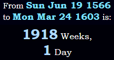 1918 Weeks, 1 Day
