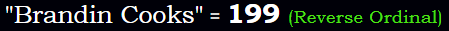 "Brandin Cooks" = 199 (Reverse Ordinal)