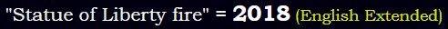"Statue of Liberty fire" = 2018 (English Extended)