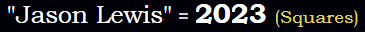 "Jason Lewis" = 2023 (Squares)