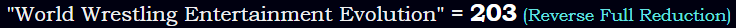 "World Wrestling Entertainment Evolution" = 203 (Reverse Full Reduction)