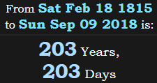 203 Years, 203 Days