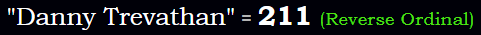 "Danny Trevathan" = 211 (Reverse Ordinal)