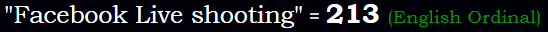 "Facebook Live shooting" = 213 (English Ordinal)