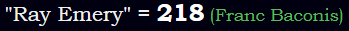 "Ray Emery" = 218 (Franc Baconis)