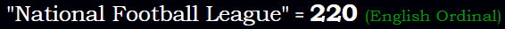 National Football League = 220