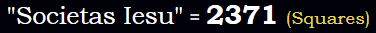 "Societas Iesu" = 2371 (Squares)