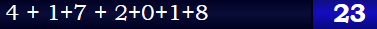 (4) + (17) + (20) + (18) = 59