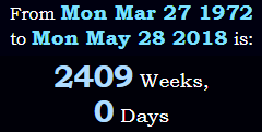 2409 Weeks, 0 Days