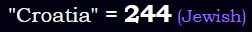 "Croatia" = 244 (Jewish)