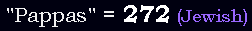 "Pappas" = 272 (Jewish)