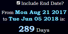 289 Days