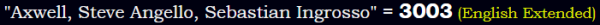 "Axwell, Steve Angello, Sebastian Ingrosso" = 3003 (English Extended)