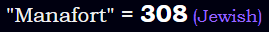 "Manafort" = 308 (Jewish)