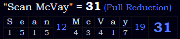 "Sean McVay" = 31 (Full Reduction)