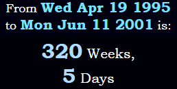 320 weeks, 5 days