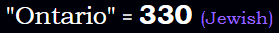 Ontario = 330 Jewish