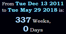 337 Weeks, 0 Days